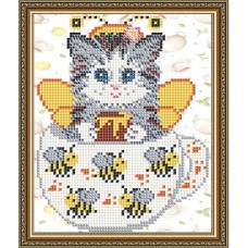 Схема для вышивки бисером "Котенок в пчелках" (Схема или набор)